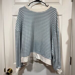 American Eagle Outfitters Blue and White Striped Sweater